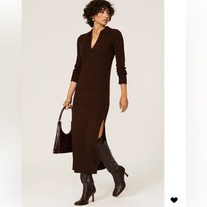 Staud Chocolate Brown Fall Wool Dress